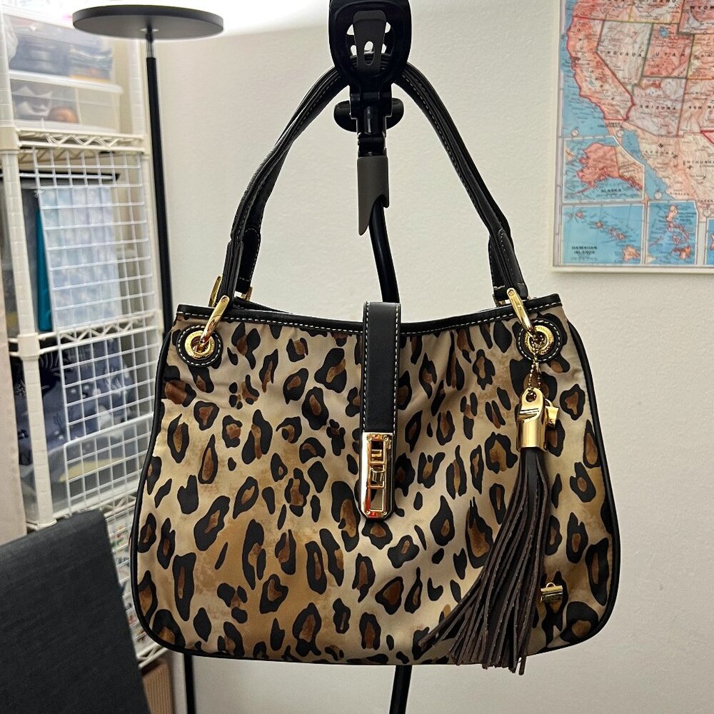 La Bagagerie Leopard Print bag
